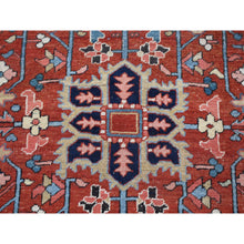 Load image into Gallery viewer, 9&#39;4&quot;x12&#39;10&quot; Barn Red, Antique Persian Heriz With Small Geometric Flower Center Medallion, Hand Knotted, Pure Wool, Clean With Sides And Ends Professionally Secured, Good Condition, Oriental Rug FWR523860