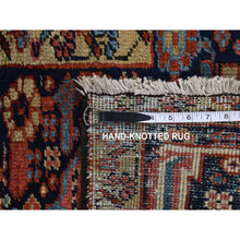 Load image into Gallery viewer, 9&#39;4&quot;x12&#39;10&quot; Barn Red, Antique Persian Heriz With Small Geometric Flower Center Medallion, Hand Knotted, Pure Wool, Clean With Sides And Ends Professionally Secured, Good Condition, Oriental Rug FWR523860