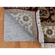 Load image into Gallery viewer, 5&#39;1&quot;x7&#39;1&quot; Burgundy Red, Rajasthan Design, Half Wool and Half Silk, Hand Knotted, Oriental Rug FWR523920