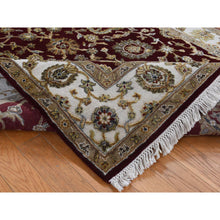 Load image into Gallery viewer, 5&#39;1&quot;x7&#39;1&quot; Burgundy Red, Rajasthan Design, Half Wool and Half Silk, Hand Knotted, Oriental Rug FWR523920