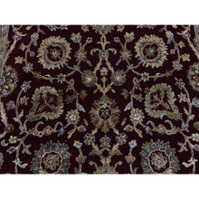 Load image into Gallery viewer, 5&#39;1&quot;x7&#39;1&quot; Burgundy Red, Rajasthan Design, Half Wool and Half Silk, Hand Knotted, Oriental Rug FWR523920
