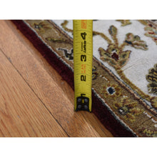 Load image into Gallery viewer, 5&#39;1&quot;x7&#39;1&quot; Burgundy Red, Rajasthan Design, Half Wool and Half Silk, Hand Knotted, Oriental Rug FWR523920