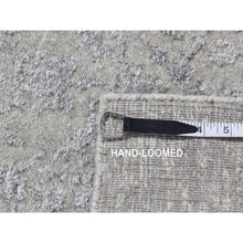 Load image into Gallery viewer, 2&#39;5&quot;x6&#39; Ash Gray, Jacquard Hand Loomed, Broken Cypress Tree Design, Silken, Thick and Plush, Runner Oriental Rug FWR523944