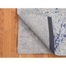 Load image into Gallery viewer, 2&#39;5&quot;x6&#39;1&quot; Chrome Gray, Diminishing Cypress Trees with Medallion Design, Silk with Textured Wool, Hand Knotted, Runner Oriental Rug FWR523950