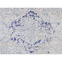 Load image into Gallery viewer, 2&#39;5&quot;x6&#39;1&quot; Chrome Gray, Diminishing Cypress Trees with Medallion Design, Silk with Textured Wool, Hand Knotted, Runner Oriental Rug FWR523950
