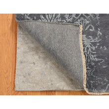 Load image into Gallery viewer, 2&#39;9&quot;x6&#39;9&quot; Arsenic Gray, Broken And Erased Abarasque Design, Wool And Silk, Tone On Tone, Handmade, Runner Oriental Rug FWR523980