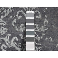 Load image into Gallery viewer, 2&#39;9&quot;x6&#39;9&quot; Arsenic Gray, Broken And Erased Abarasque Design, Wool And Silk, Tone On Tone, Handmade, Runner Oriental Rug FWR523980