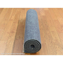 Load image into Gallery viewer, 2&#39;9&quot;x6&#39;9&quot; Arsenic Gray, Broken And Erased Abarasque Design, Wool And Silk, Tone On Tone, Handmade, Runner Oriental Rug FWR523980