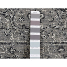 Load image into Gallery viewer, 2&#39;6&quot;x6&#39; Nickel Gray, Broken And Erased With Textured Wool Persian Design, Hand Knotted, Runner Oriental Rug FWR523986