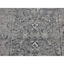 Load image into Gallery viewer, 2&#39;6&quot;x6&#39; Nickel Gray, Broken And Erased With Textured Wool Persian Design, Hand Knotted, Runner Oriental Rug FWR523986
