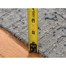 Load image into Gallery viewer, 2&#39;6&quot;x6&#39; Nickel Gray, Broken And Erased With Textured Wool Persian Design, Hand Knotted, Runner Oriental Rug FWR523986