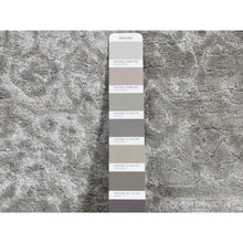 Load image into Gallery viewer, 2&#39;7&quot;x6&#39; Smokey Gray, Hand Knotted, Wool And Pure Silk, Broken And Erased Persian Design, Runner Oriental Rug FWR523998