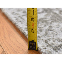 Load image into Gallery viewer, 2&#39;7&quot;x6&#39; Smokey Gray, Hand Knotted, Wool And Pure Silk, Broken And Erased Persian Design, Runner Oriental Rug FWR523998