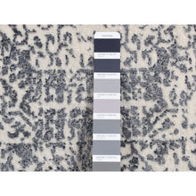 Load image into Gallery viewer, 2&#39;5&quot;x5&#39;10&quot; Granite Black, Hand Loomed, Broken and Erased Mamluk Design, Wool and Art Silk, Runner Oriental Rug FWR524046