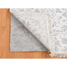 Load image into Gallery viewer, 2&#39;6&quot;x6&#39; Ivory, Broken and Erased Tone on Tone Persian Fish Mahi Pattern, Wool and Silk, Blend, Hand Knotted, Runner Oriental Rug FWR524076