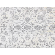 Load image into Gallery viewer, 2&#39;6&quot;x6&#39; Ivory, Broken and Erased Tone on Tone Persian Fish Mahi Pattern, Wool and Silk, Blend, Hand Knotted, Runner Oriental Rug FWR524076