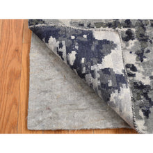 Load image into Gallery viewer, 2&#39;7&quot;x5&#39;9&quot; Abbey Black, Galaxy Design, Wool And Silk, Hand Knotted, Runner Oriental Rug FWR524082