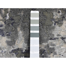 Load image into Gallery viewer, 2&#39;7&quot;x5&#39;9&quot; Abbey Black, Galaxy Design, Wool and Silk, Hand Knotted, Runner Oriental Rug FWR524082