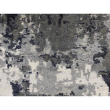 Load image into Gallery viewer, 2&#39;7&quot;x5&#39;9&quot; Abbey Black, Galaxy Design, Wool And Silk, Hand Knotted, Runner Oriental Rug FWR524082