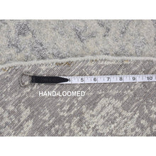 Load image into Gallery viewer, 7&#39;9&quot;x7&#39;9&quot; Gainsboro Gray, Jacquard Hand Loomed, Broken Cypress Tree Design, Wool And Silk, Thick And Plush, Round Oriental Rug FWR524154