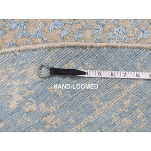 7'9"x9'10" Bone White, Washed Out Peshawar with Muted Colors Leaf Design, Pure Wool, Hand Knotted, Densely Woven, Oriental Rug FWR5574