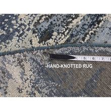 Load image into Gallery viewer, 8&#39;1&quot;x8&#39;1&quot; Dallas Cowboys Blue, Geological Galaxy Design, Wool And Pure Silk, Hand Knotted, Round Oriental Rug FWR524172