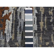 Load image into Gallery viewer, 6&#39;x9&#39; Cinnamon Brown, Oval Abstract Galaxy Design, Wool And Pure Silk, Hand Knotted, Round Oriental Rug FWR524220