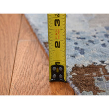 Load image into Gallery viewer, 6&#39;x9&#39; Cinnamon Brown, Oval Abstract Galaxy Design, Wool And Pure Silk, Hand Knotted, Round Oriental Rug FWR524220