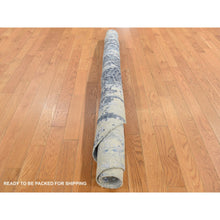 Load image into Gallery viewer, 6&#39;x6&#39; Sky Blue, Broken Mosaic Design, Wool And Silk, Hand Knotted, Round Oriental Rug FWR524244