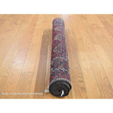 Load image into Gallery viewer, 3&#39;4&quot;x5&#39;10&quot; Maroon Red, Vintage Tourkaman Bokara Gul Motif, Pure Wool, Hand Knotted, Wide Runner Oriental Rug FWR524262