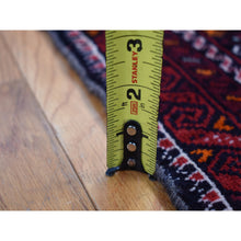 Load image into Gallery viewer, 3&#39;4&quot;x5&#39;10&quot; Maroon Red, Vintage Tourkaman Bokara Gul Motif, Pure Wool, Hand Knotted, Wide Runner Oriental Rug FWR524262