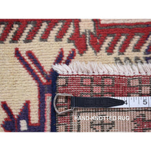 Load image into Gallery viewer, 3&#39;8&quot;x10&#39; Independence Blue, Vintage Persian Northeast, Oblengated Geometric Motifs, Pure Wool, Hand Knotted, Wide Runner Oriental Rug FWR524316