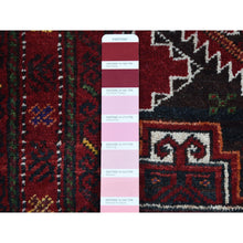 Load image into Gallery viewer, 3&#39;7&quot;x6&#39;5&quot; Dark Chocolate Brown, Vintage Persian Baluch, Serrated Repetitive Geometrical Medallion Design, Excellent Condition, Pure Wool, Hand Knotted, Oriental Rug FWR524352