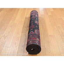 Load image into Gallery viewer, 3&#39;7&quot;x6&#39;5&quot; Dark Chocolate Brown, Vintage Persian Baluch, Serrated Repetitive Geometrical Medallion Design, Excellent Condition, Pure Wool, Hand Knotted, Oriental Rug FWR524352