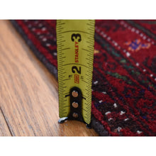 Load image into Gallery viewer, 3&#39;7&quot;x6&#39;5&quot; Dark Chocolate Brown, Vintage Persian Baluch, Serrated Repetitive Geometrical Medallion Design, Excellent Condition, Pure Wool, Hand Knotted, Oriental Rug FWR524352