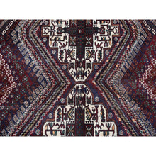 Load image into Gallery viewer, 4&#39;1&quot;x5&#39;9&quot; Millennium Blue, Vintage Persian Shiraz Intricate Design, Pure Wool, Hand Knotted, Oriental Rug FWR524394