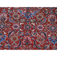 Load image into Gallery viewer, 7&#39;3&quot;x9&#39;7&quot; Fire Brick Red, Antique Persian Heriz With Fish Mahi All Over Design, Full Pile, Hand Knotted, Mint Condition, Pure Wool, Clean, Oriental Rug FWR524406