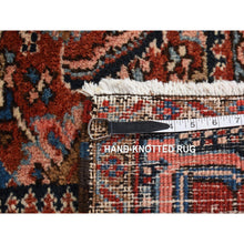 Load image into Gallery viewer, 7&#39;3&quot;x9&#39;7&quot; Fire Brick Red, Antique Persian Heriz With Fish Mahi All Over Design, Full Pile, Hand Knotted, Mint Condition, Pure Wool, Clean, Oriental Rug FWR524406