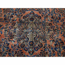 Load image into Gallery viewer, 10&#39;6&quot;x19&#39;3&quot; Prismatic Red, Antique Persian Sarouk, Pure Wool, Full Pile, Mint Condition, Hand Knotted, Clean And Soft, Long And Narrow Shape, Oriental Rug FWR524418