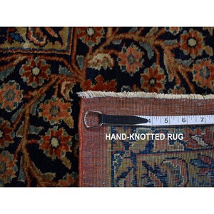 10'6"x19'3" Prismatic Red, Antique Persian Sarouk, Pure Wool, Full Pile, Mint Condition, Hand Knotted, Clean And Soft, Long And Narrow Shape, Oriental Rug FWR524418