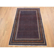 Load image into Gallery viewer, 4&#39;4&quot;x6&#39;10&quot; Yankees Blue, Antique Persian Afshar With All Over Small Repetitive Boteh Design, Mint Condition, Soft And Clean, Hand Knotted, Pure Wool, Oriental Rug FWR524424