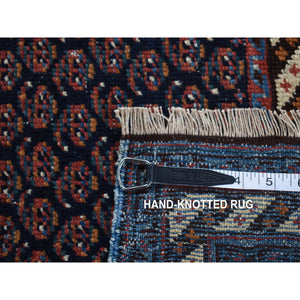 4'4"x6'10" Yankees Blue, Antique Persian Afshar With All Over Small Repetitive Boteh Design, Mint Condition, Soft And Clean, Hand Knotted, Pure Wool, Oriental Rug FWR524424