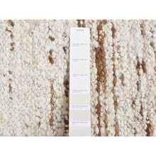 Load image into Gallery viewer, 1&#39;8&quot;x1&#39;8&quot; Ivory, Modern Thick Chunky Texture, 100% Wool, Hand Knotted, Sample Fragment, Square Oriental Rug FWR524448