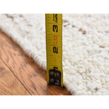 Load image into Gallery viewer, 1&#39;8&quot;x1&#39;8&quot; Ivory, Modern Thick Chunky Texture, 100% Wool, Hand Knotted, Sample Fragment, Square Oriental Rug FWR524448