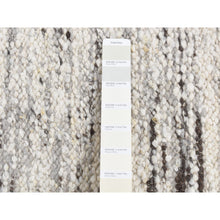 Load image into Gallery viewer, 1&#39;10&quot;x1&#39;10&quot; Ivory, 100% Wool, Hand Knotted, Thick Chunky Texture, Natural Undyed Wool, Sample Fragment, Square Oriental Rug FWR524454