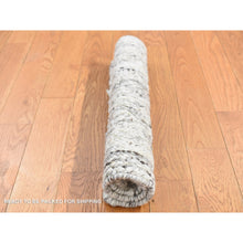 Load image into Gallery viewer, 1&#39;10&quot;x1&#39;10&quot; Ivory, 100% Wool, Hand Knotted, Thick Chunky Texture, Natural Undyed Wool, Sample Fragment, Square Oriental Rug FWR524454