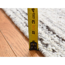 Load image into Gallery viewer, 1&#39;10&quot;x1&#39;10&quot; Ivory, 100% Wool, Hand Knotted, Thick Chunky Texture, Natural Undyed Wool, Sample Fragment, Square Oriental Rug FWR524454