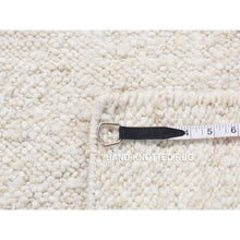 Load image into Gallery viewer, 1&#39;10&quot;x1&#39;10&quot; Ivory, 100% Wool, Hand Knotted, Modern Thick Chunky Texture, Flat Weave, Sample Fragment, Square Oriental Rug FWR524460