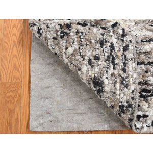 1'9"x1'9" Salt and Pepper Color, 100% Wool, Hand Knotted, Salt and Pepper Design, Sample Fragment, Square Oriental Rug FWR524466
