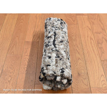 Load image into Gallery viewer, 1&#39;9&quot;x1&#39;9&quot; Salt and Pepper Color, 100% Wool, Hand Knotted, Salt and Pepper Design, Sample Fragment, Square Oriental Rug FWR524466